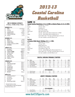 Coastal Carolina Game Notes
