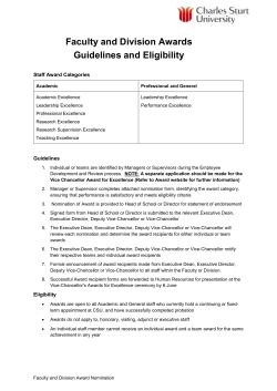 Guidelines and Eligibility Document