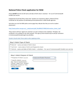 National Police Check Information