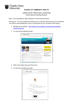 Manual Handling Online Training Instructions