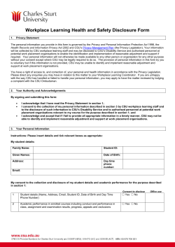 Health and Safety Disclosure Form