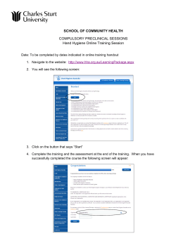 Hand Hygiene Online Training Instructions