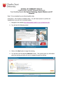 Food Handling Online Training Instructions