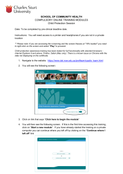 Child Protection Online Training Instructions