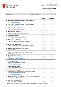 Preclinical Compliance Check List