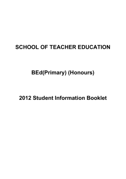 Bachelor of Education (Primary) Honours Information Handbook