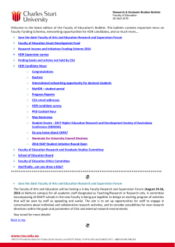 Current Research and Graduate Studies Bulletin