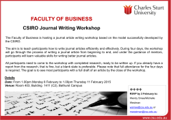 CSIRO Journal Writing Workshop