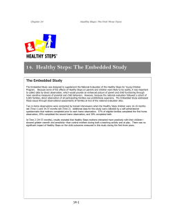 Healthy Steps: The Embedded Study