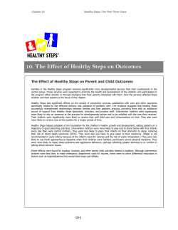 The Effect of Healthy Steps on Parent and Child Outcomes