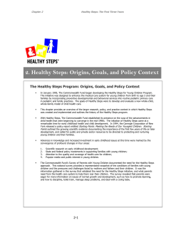 Healthy Steps Program: Origin, Goals and Policy Context