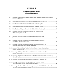 Appendix 2 - Selected Outcomes