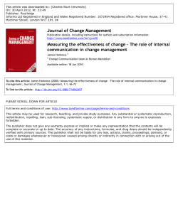 The role of internal communication in Change Management