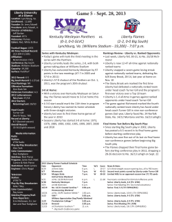 Kentucky Wesleyan game notes