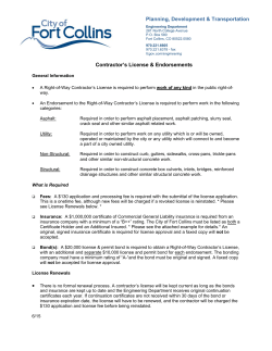 Right-of-Way Contractor License Application
