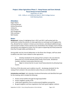 Farm Animals Focus Group Meeting Notes