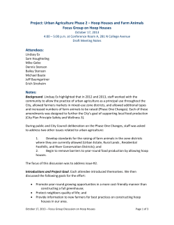 Hoop House Focus Group Meeting Notes and Research Matrix