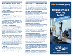 Neighborhood Meeting Guide for Applicants