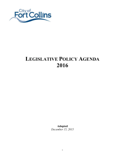 2016 Legislative Policy Agenda