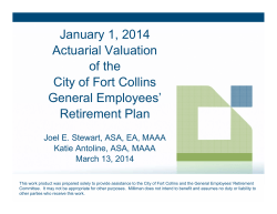 Summary of 2014 Actuarial Valuation