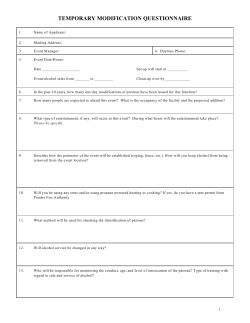 Temporary Modification Questionnaire