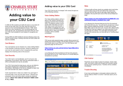 Adding Value to your CSU Card