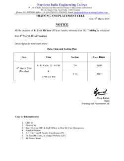 IRI Training - IT III Year