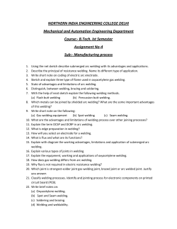 Manufacturing Process - Assignment for B.Tech Ist semester G Section