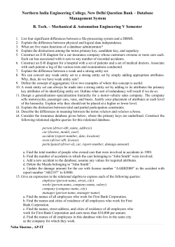 Database Management System - Question Set