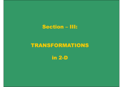Computer Graphics (ETCS - 210) - Transformation 2 D Notes by Mr. Uttam Singh