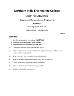 Operating System - ETCS - 212 - Assignment : Operating System