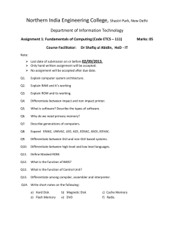 Fundamentals of Computing (ETCS - 111) - Assignment for First Semester Students (For All Branches)