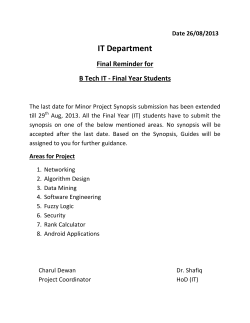 Minor Projects - Notice Final Year IT Students
