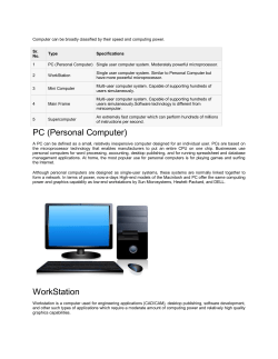 ETCS 111 Fundamentals of Computing - Types of Computer