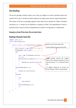 Java - File Handling and Networking Notes