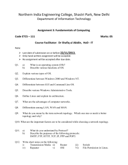 Assignment for First Semester of B Tech (All Strea - Assignment - Fundamentals of Computing (ETCS 111) by Dr Shafiq ul Abidin
