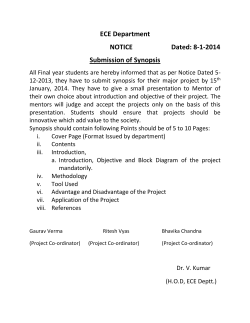 Notice Regarding Project Synopsis for Final Year E - Notice Regarding Project Synopsis