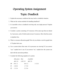 Operating System - ETCS 212 - Assignment for Section S1 and S15
