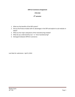 ERP & E-commerce - Assignment