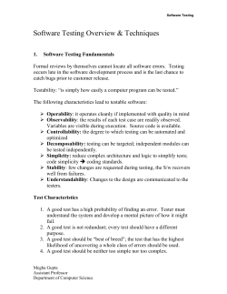 Software Engineering - Unit 4 Software Testing