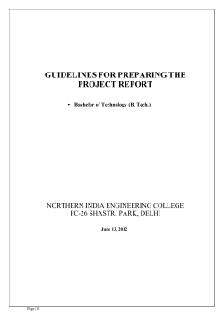 Major Project - Format For Project report
