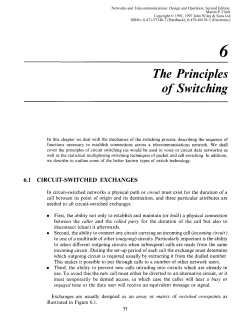 Telecommunication Network - Priciples of Switching