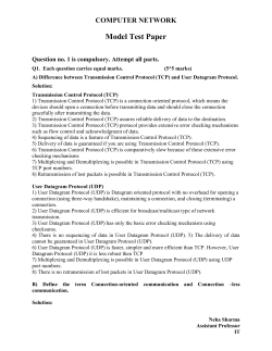 Computer Network - Model Tests Paper
