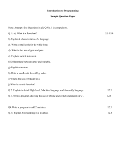 Introduction to Programming - Introduction to Programming sample paper 2 by Mr. Rajesh Yadav