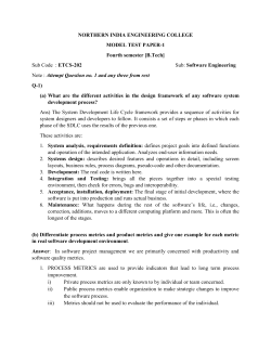 Software Engineering - Software Engineering (ETCS-202) Model Test Paper