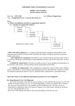 Software Engineering - Software Engineering (ETCS-202) Model Test Paper