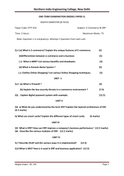 E-Commerce & ERP (Paper Code: ETIT 410) - Model Paper 1