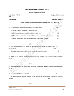E-Commerce & ERP(Paper Code: ETIT 410 ) - MODEL PAPER- 2