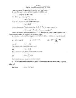 Digital Signal Processing (ETIT 308) - Model Test Paper