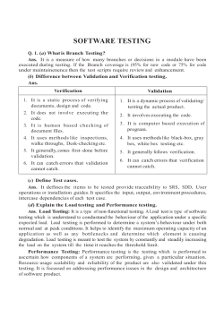 software testing - modal testpaper